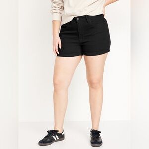 Old Navy Wow High Rise Black Jean Shorts Womens Size 18 Pockets